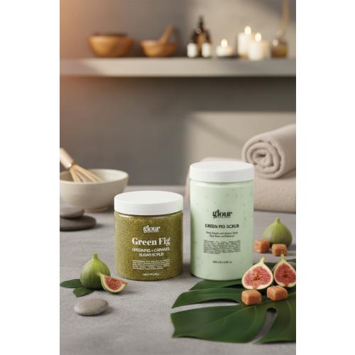 2'li Set Green Fig Caramel & Green Fig Scrub | Selülit, Çilek Bacak, Batık Giderici