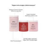 3'lü Set Vişne Hindistan Özlü Sugar Scrub & Çilek Özlü Vücut Yoğurdu Ve Çilek Özlü Scrub