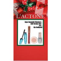 L’ACTONE Yılbaşına Özel 3’lü Seti – Waterproof Maskara & Likit Shine Ruj & Far + Oje Hediye